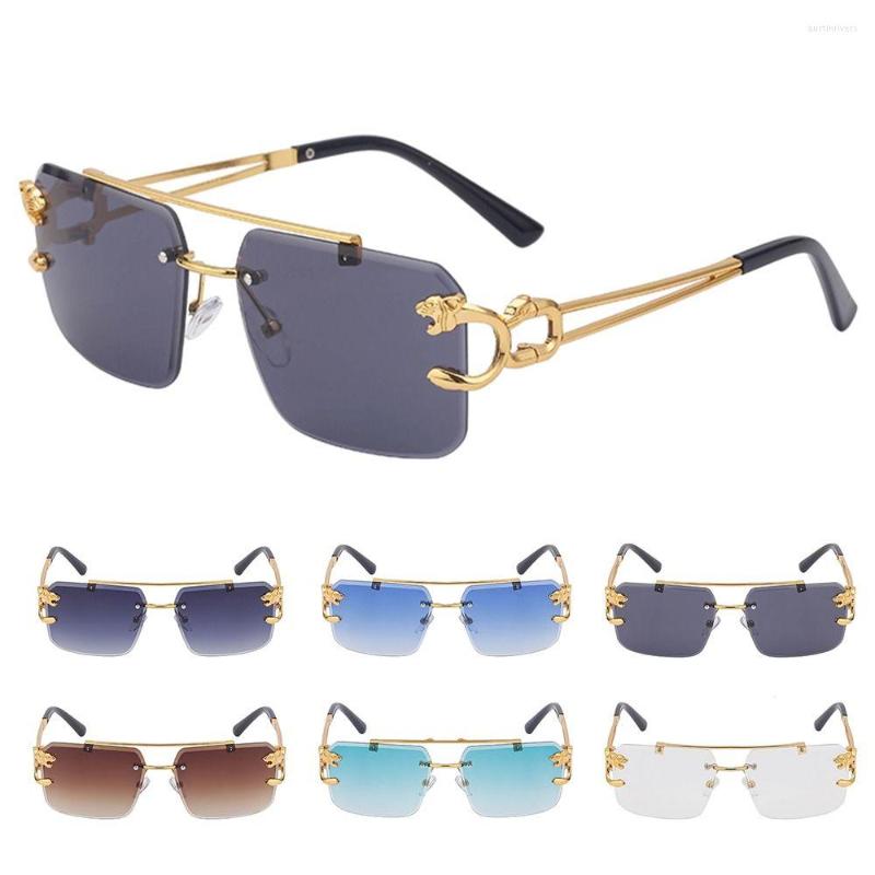 Sunglasses UV400 Eyewear Frameless Metal Shades Cheetah Decoration Rimless Steampunk Sun Glasses
Sunglasses UV400 Eyewear Frameless Metal Shades Cheetah Decoration Rimless Steampunk Sun Glasses