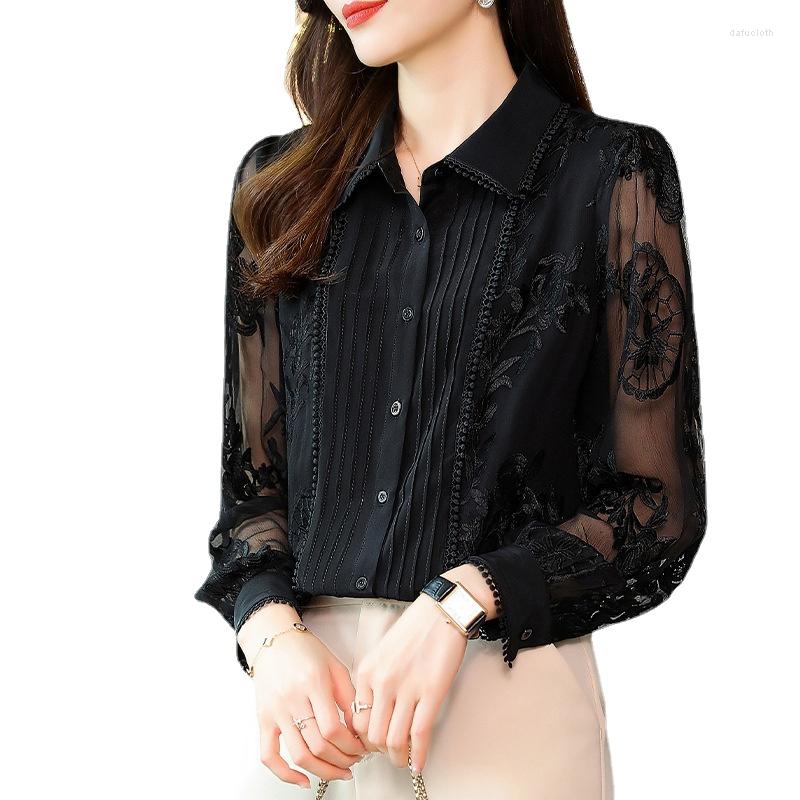 Women's Blouses Women's Blouse 2023 Spring Loose Hollow Silk Shirt Design Sense Mulberry Embroidery Bottoming Office Lady, White
Women's Blouses Women's Blouse 2023 Spring Loose Hollow Silk Shirt Design Sense Mulberry Embroidery Bottoming Office Lady, White