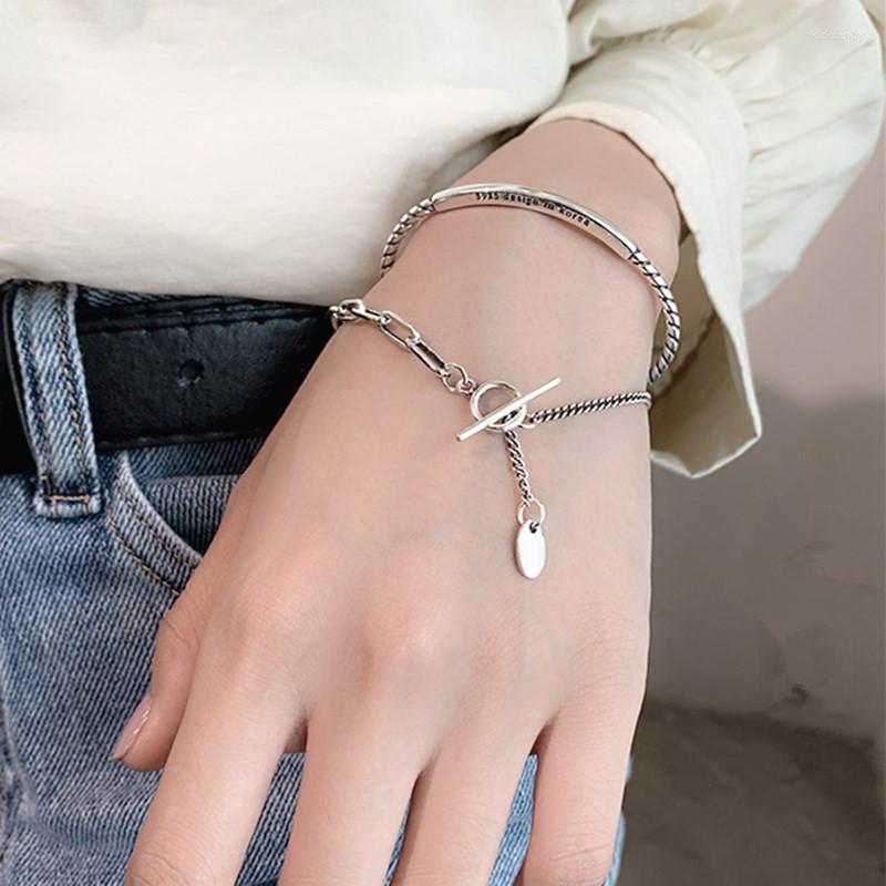 Link Bracelets Vintage Punk Silver Color Geometric Pendant Charm Korean Bracelet &Bangle Handmade Wedding Jewelry For Women SL091
Link Bracelets Vintage Punk Silver Color Geometric Pendant Charm Korean Bracelet &Bangle Handmade Wedding Jewelry For Women SL091