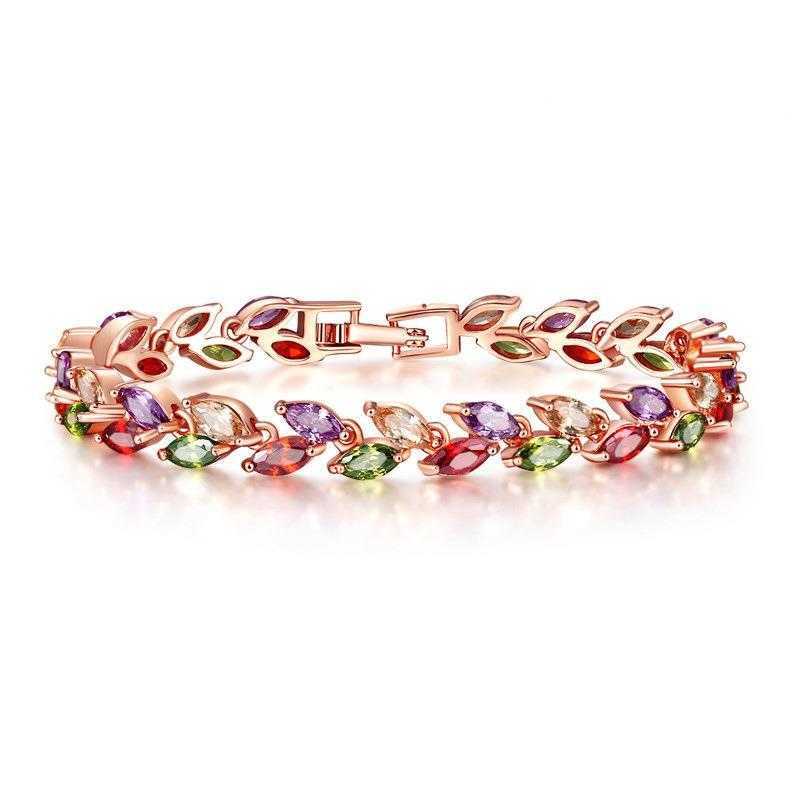 Bangle Bracelet Ornament Fashion Colorful Crystal Willow Leaf Copper Zircon Wholesale
Bangle Bracelet Ornament Fashion Colorful Crystal Willow Leaf Copper Zircon Wholesale