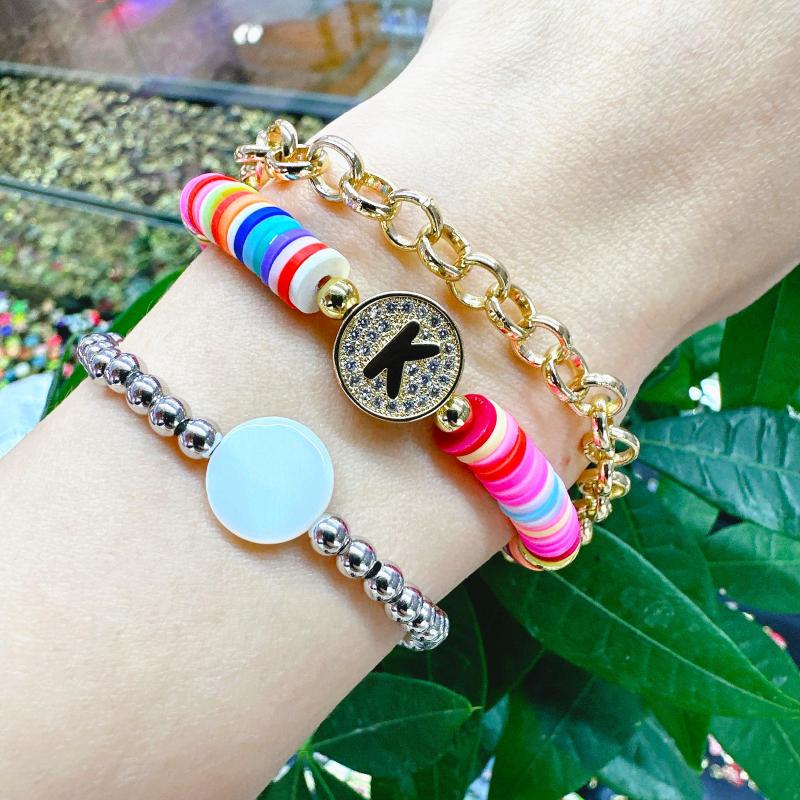 Strand Fashion Boho Rainbow Letter Bracelet For Men Women Gold Color Copper CZ 26 Personal Name Initial Bracelets Femme Charm Jewelry
Strand Fashion Boho Rainbow Letter Bracelet For Men Women Gold Color Copper CZ 26 Personal Name Initial Bracelets Femme Charm Jewelry