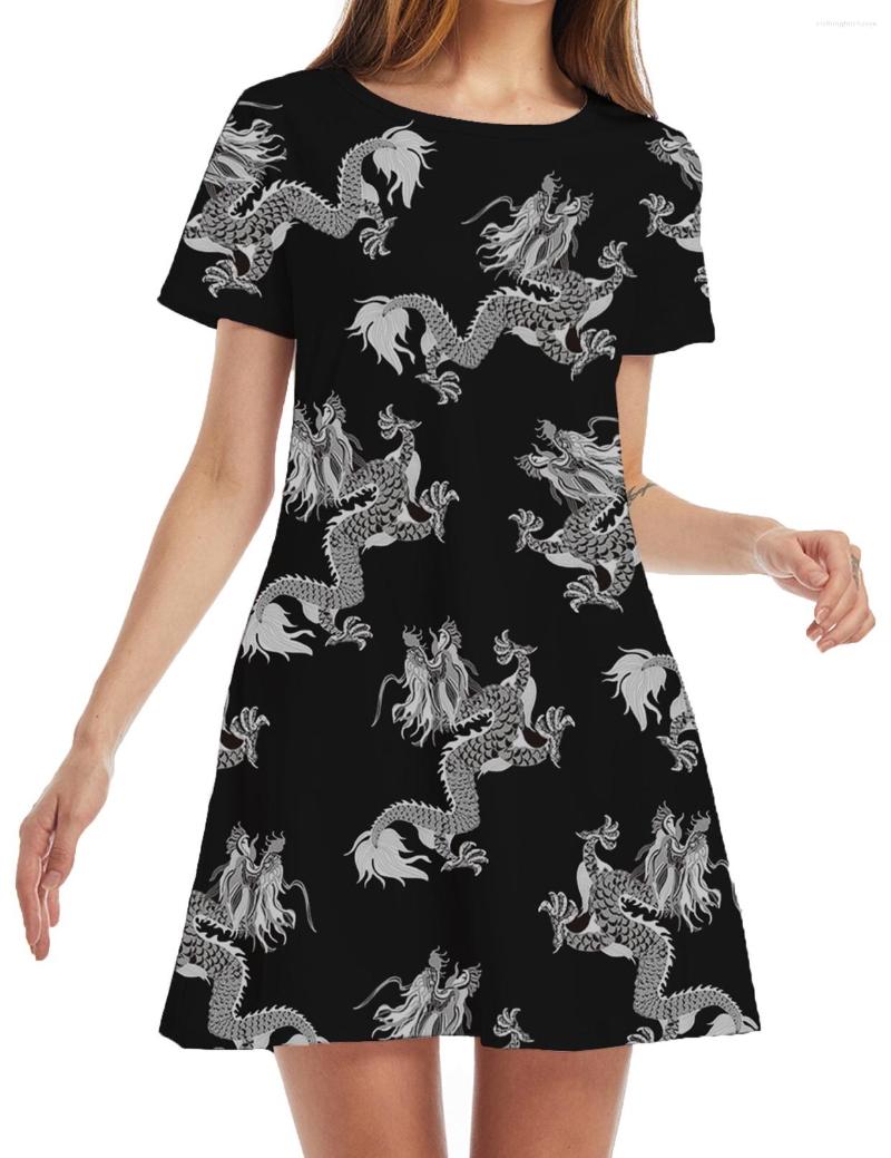 Casual Dresses Print Design Women's A Type T-shirt Loose Fit Short Sleeve Dress, Sky blue
Casual Dresses Print Design Women's A Type T-shirt Loose Fit Short Sleeve Dress, Sky blue