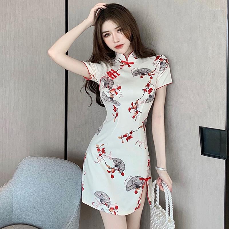 Ethnic Clothing Chinese Style Stand Collar Qipao Women Retro Print Cheongsam Party Nightclub Bar Sexy Lady Split Slim Dress Vintage Vestidos
Ethnic Clothing Chinese Style Stand Collar Qipao Women Retro Print Cheongsam Party Nightclub Bar Sexy Lady Split Slim Dress Vintage Vestidos