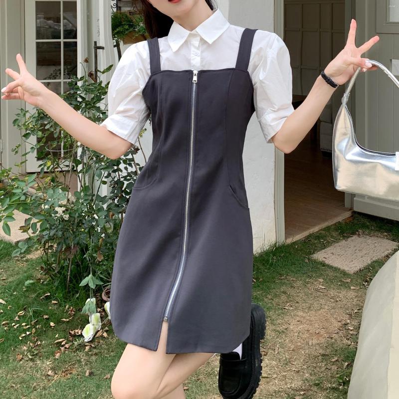 Work Dresses Elegant Women Suspender Dress Suit Turn Down Collar Half Puff Sleeve White Blouses Solid Zipper Up Slim Vestido 2Pcs Lady OL, White blouse
Work Dresses Elegant Women Suspender Dress Suit Turn Down Collar Half Puff Sleeve White Blouses Solid Zipper Up Slim Vestido 2Pcs Lady OL, White blouse