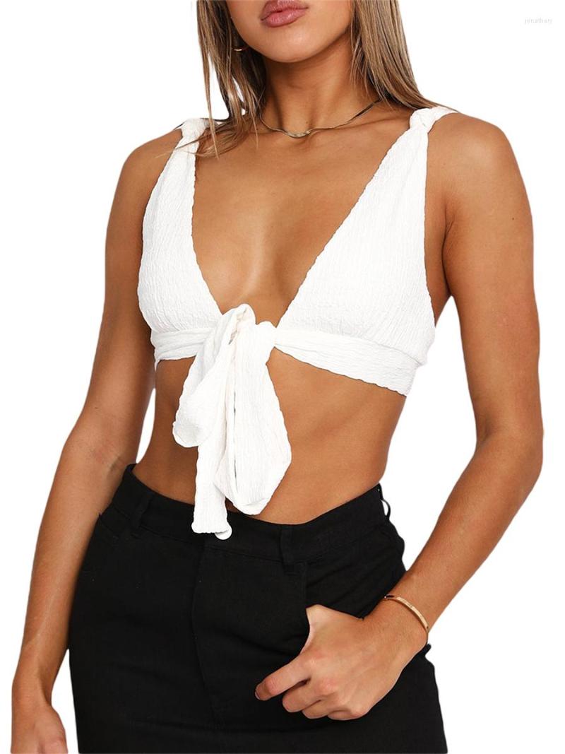 Women' Tanks Women Sleeveless Tank Tops Casual Tie Front Deep V Neck Basic Crop T-Shirt For Streetwear Club Wear Summer Clothes, Black
Women' Tanks Women Sleeveless Tank Tops Casual Tie Front Deep V Neck Basic Crop T-Shirt For Streetwear Club Wear Summer Clothes, Black