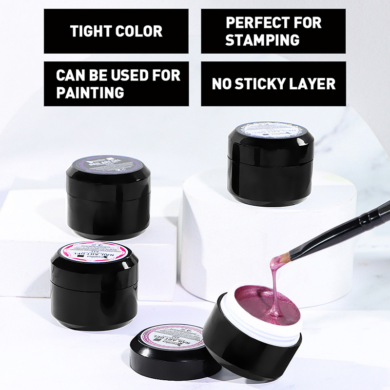 False Nails Beautilux Stamping Gel Kit Polish Black White Transfer Soak Off Varnish Oil For Print Art Stamp Plates Manicure 6g 230509