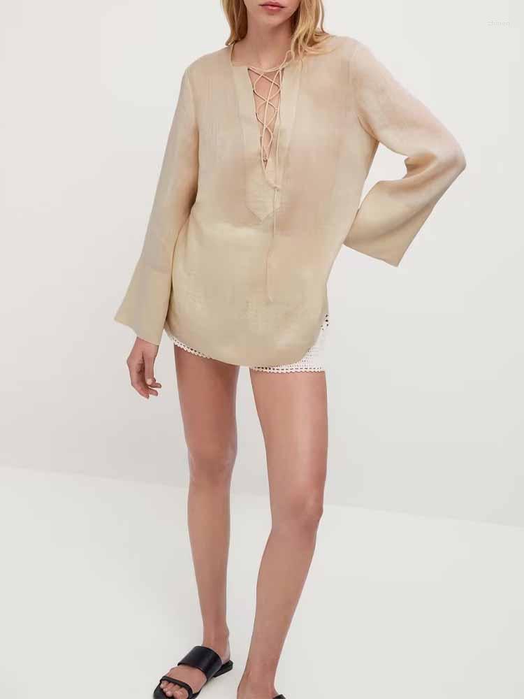 Women' Blouses Women Fashion Lace Up Decoration Loose Cotton Linen Vintage O Neck Long Sleeve Female Shirts Chic Tops, Blouses 3
Women' Blouses Women Fashion Lace Up Decoration Loose Cotton Linen Vintage O Neck Long Sleeve Female Shirts Chic Tops, Blouses 3