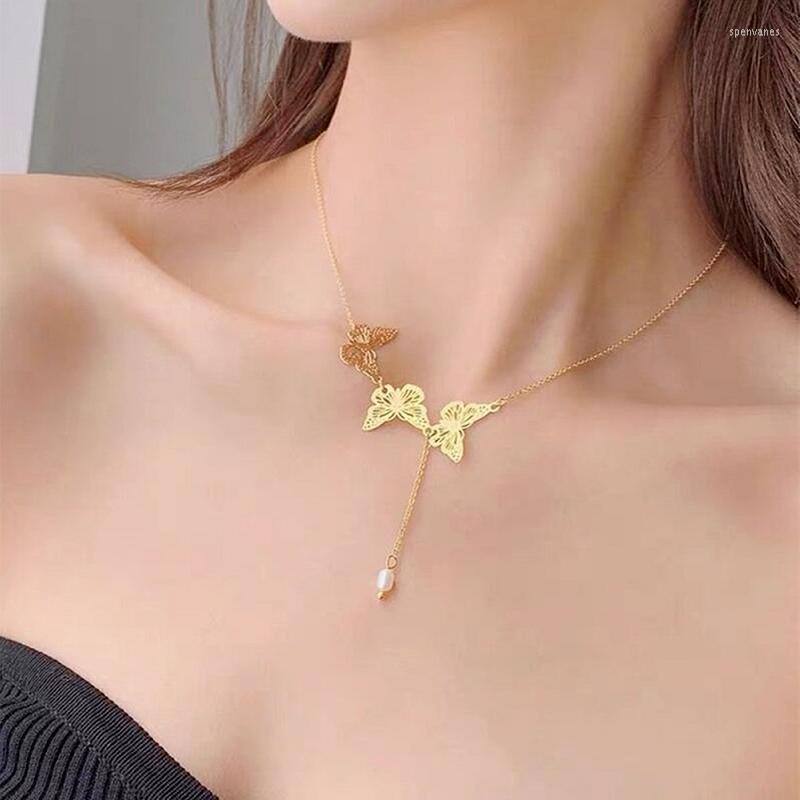 Chains Fashion Jewelry Thin Short Chain Necklace Sweet Korean Butterfly Simulated Pearl Pendant Party Gifts
Chains Fashion Jewelry Thin Short Chain Necklace Sweet Korean Butterfly Simulated Pearl Pendant Party Gifts