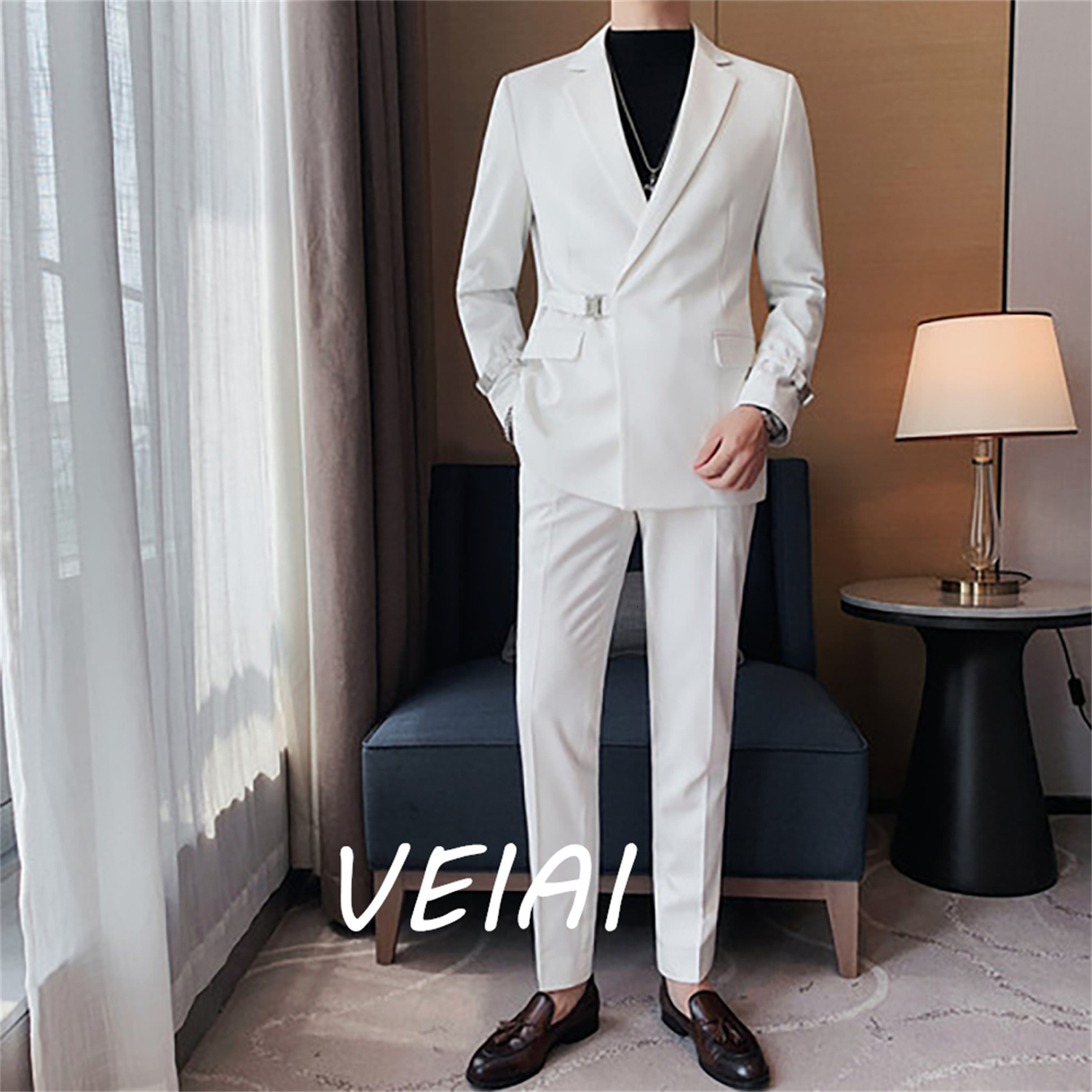 Men's Suits Blazers Men Suit for Wedding Luxury Set Black White Notched Lapel Jacket Blazer 2 Pcs Coatpants Slim Fit Spring Trajes De Hombre 230509, Picture style3
Men's Suits Blazers Men Suit for Wedding Luxury Set Black White Notched Lapel Jacket Blazer 2 Pcs Coatpants Slim Fit Spring Trajes De Hombre 230509, Picture style3
