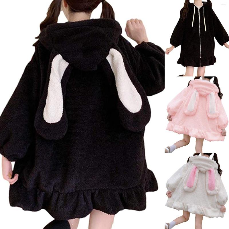 Women's Hoodies Women Large Size Solid Zip-up Long Lantern Sleeve Hooded Ears Lolita Cute Sweet Girls Harajuku Style Warm Baggy, White
Women's Hoodies Women Large Size Solid Zip-up Long Lantern Sleeve Hooded Ears Lolita Cute Sweet Girls Harajuku Style Warm Baggy, White