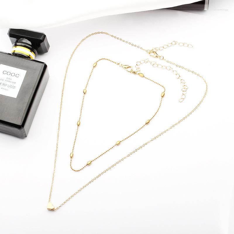 Chains European And American Fashion Double-layer Necklace Jewelry Multi-layer Love Pendant