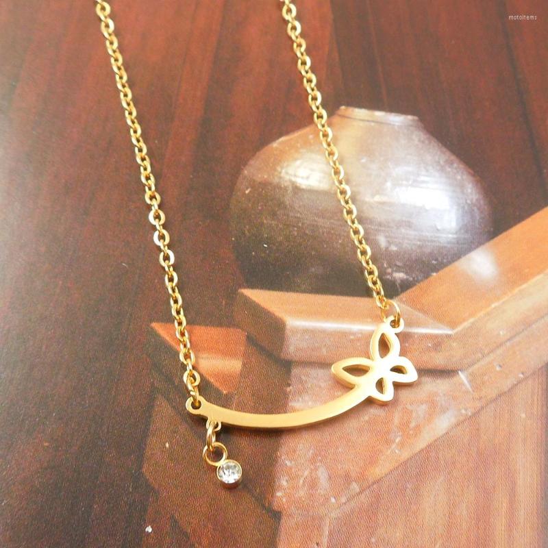 Pendant Necklaces Fashion Stainless Steel Women's Necklace Butterfly Magic Wand Flower Choker
Pendant Necklaces Fashion Stainless Steel Women's Necklace Butterfly Magic Wand Flower Choker