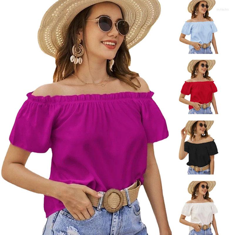 Women's T Shirts 2023 Summer Off Shoulder Blouse Women Short Sleeve Ruffled Shirt Casual Loose Sweet White Tops Solid Color Clothes Blusas, Black
Women's T Shirts 2023 Summer Off Shoulder Blouse Women Short Sleeve Ruffled Shirt Casual Loose Sweet White Tops Solid Color Clothes Blusas, Black
