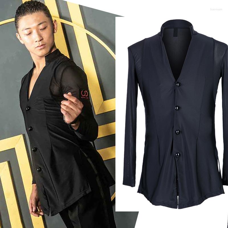 Stage Wear Latin Dance Tops Men Ballroom Competitive Shirts Black Long Sleeve High Quality Stretch Shirt Performance Costume DQS1217, Black tops
Stage Wear Latin Dance Tops Men Ballroom Competitive Shirts Black Long Sleeve High Quality Stretch Shirt Performance Costume DQS1217, Black tops