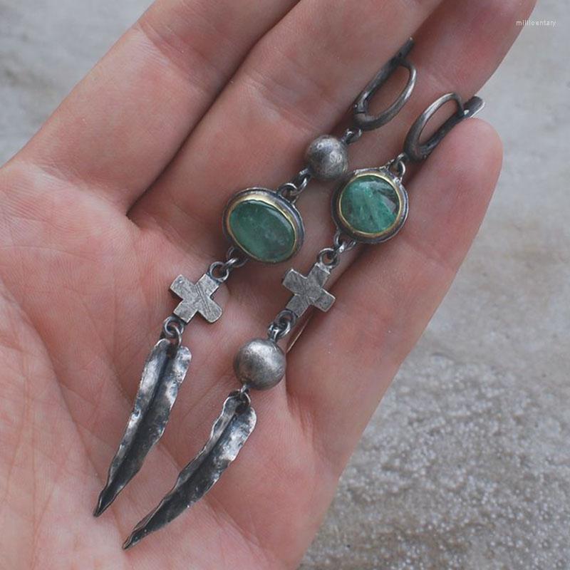 Dangle Earrings Long Green Stone Hip Hop Punk Ethnic Metal Silver Color Cross Feather Drop For Women Fashion Jewelry
Dangle Earrings Long Green Stone Hip Hop Punk Ethnic Metal Silver Color Cross Feather Drop For Women Fashion Jewelry