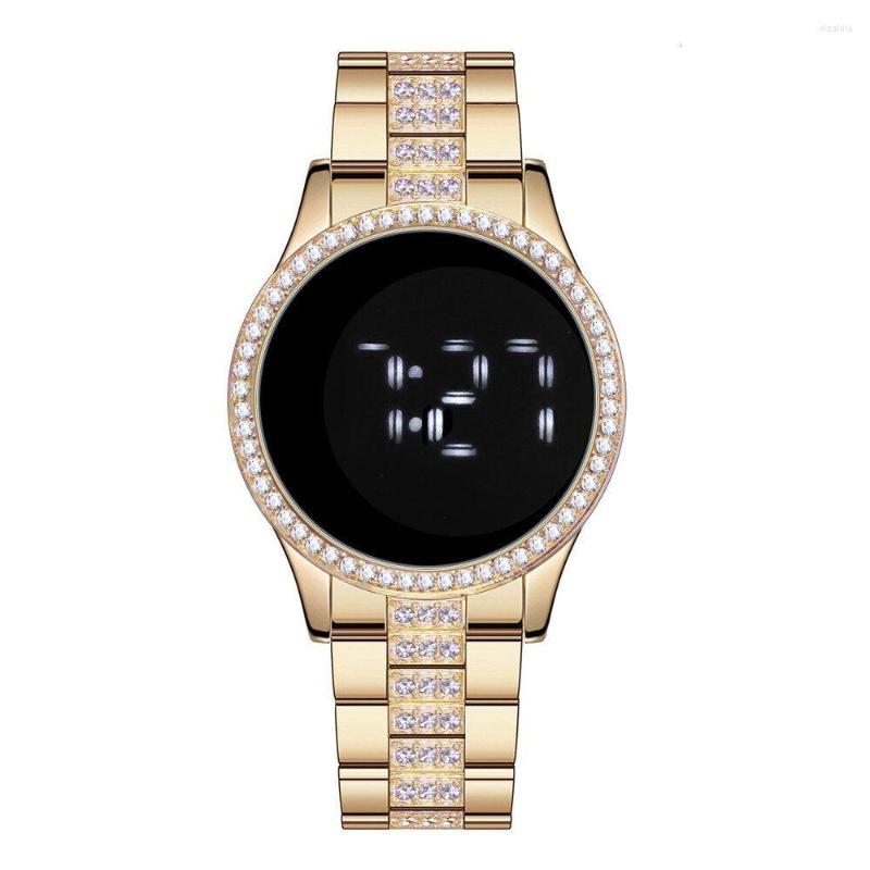 Wristwatches Women Watch Touch Screen LED Digital Ladies Luxury Diamond Women's Steel Band Quartz Relogio Feminino, Gold
Wristwatches Women Watch Touch Screen LED Digital Ladies Luxury Diamond Women's Steel Band Quartz Relogio Feminino, Gold