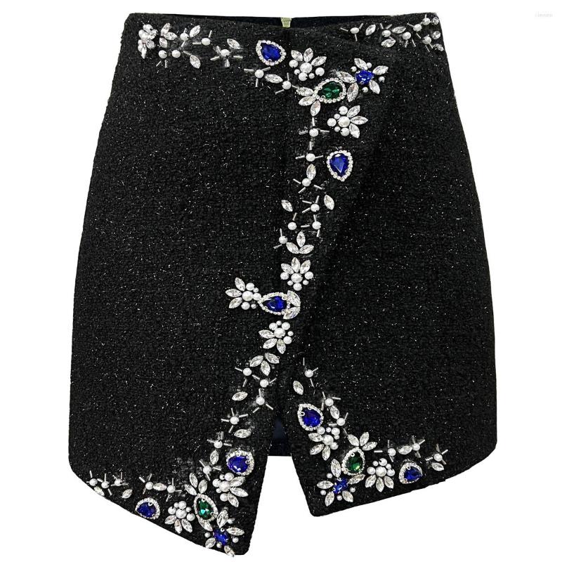 Skirts 0425 Spring And Autumn High-quality Products Handmade Beaded Woolen Skirt Net Red Bag Hip, Black
Skirts 0425 Spring And Autumn High-quality Products Handmade Beaded Woolen Skirt Net Red Bag Hip, Black