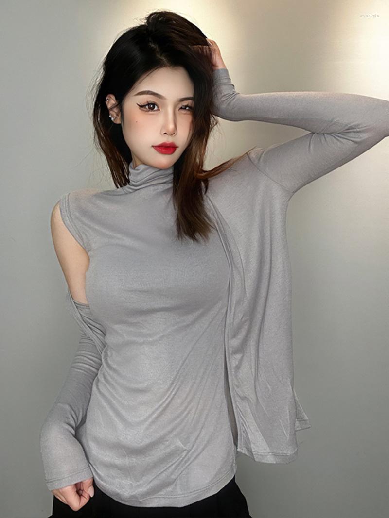 Women's T Shirts Korea Slim Sexy Women Top High Neck Tank Long Sleeve Thin Shirt Two-piece Tees Fashion C773, Black
Women's T Shirts Korea Slim Sexy Women Top High Neck Tank Long Sleeve Thin Shirt Two-piece Tees Fashion C773, Black