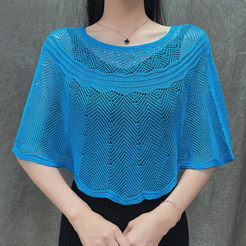 Sarongs Korean Ice Silk Hollow Knit Sunscreen Shawl Female Summer Air Conditioning Neck Protection Pullover Knit Blouse Women's Cape V35 230509
Sarongs Korean Ice Silk Hollow Knit Sunscreen Shawl Female Summer Air Conditioning Neck Protection Pullover Knit Blouse Women's Cape V35 230509