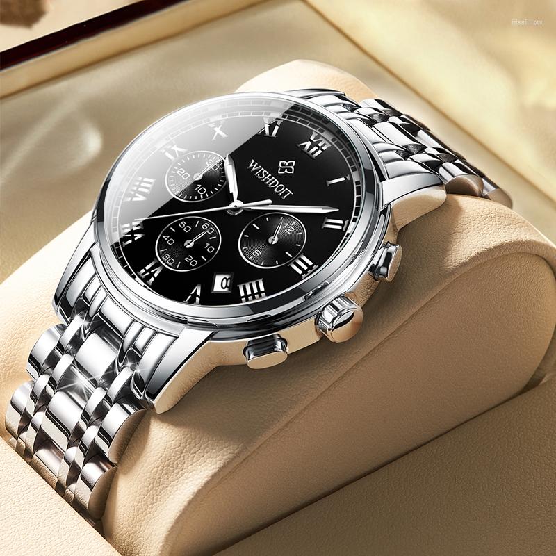 Wristwatches WISHDOIT 2023 Fashion Men's Watch Stainless Steel Top Sports Waterproof Quartz Relogio Masculino, Blue leather belt
Wristwatches WISHDOIT 2023 Fashion Men's Watch Stainless Steel Top Sports Waterproof Quartz Relogio Masculino, Blue leather belt