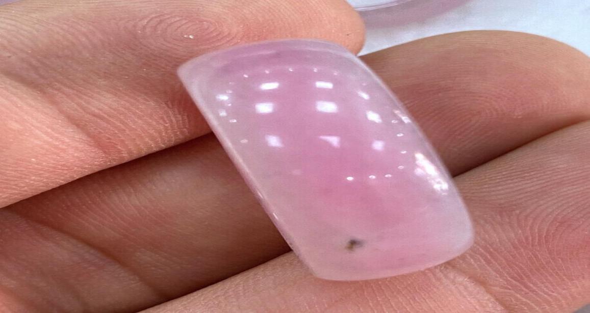 Natural chinar pink Jade Ring Jewelry Art Size 95 US01234302714