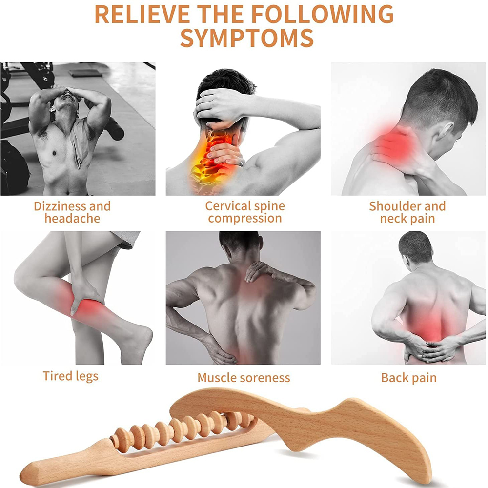 Massaging Neck Pillowws JOMMJO 2 Pcs Wood Therapy Massage Tools lymphatic Drainage r back Trigger Points for Body Sculpting 230508