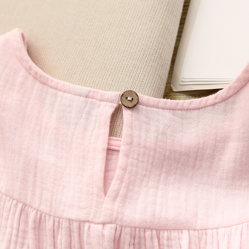 Casual Dresses 100% Cotton Muslin Women'S Dress Casual Retro Ruffles Sundress Holiday Beach Party Dresses Female Summer Clothing 230509