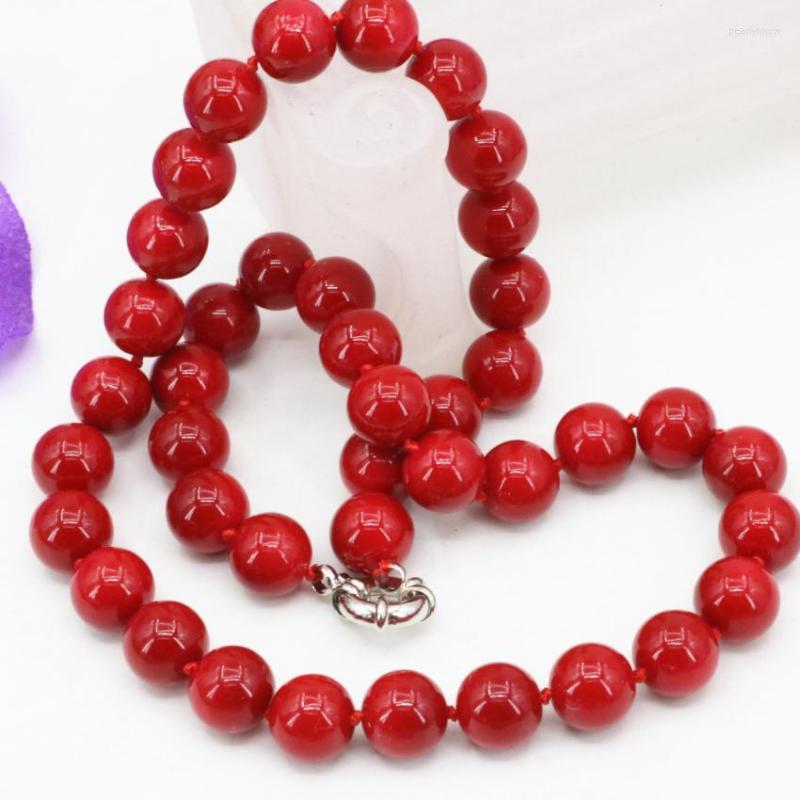 Chains Fashion Statement Women Necklace 10mm Artificial Coral Red Stone Round Beads Chain Choker Clavicle Diy Jewels 18inch B3212
Chains Fashion Statement Women Necklace 10mm Artificial Coral Red Stone Round Beads Chain Choker Clavicle Diy Jewels 18inch B3212
