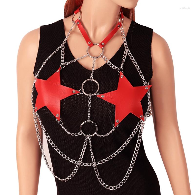Garters Leather Harness Sling Set Women's Sexy Body Bondage Belt Metal Chain Underwear Pentagram Bra Erotic Accessories, Pg0475
Garters Leather Harness Sling Set Women's Sexy Body Bondage Belt Metal Chain Underwear Pentagram Bra Erotic Accessories, Pg0475