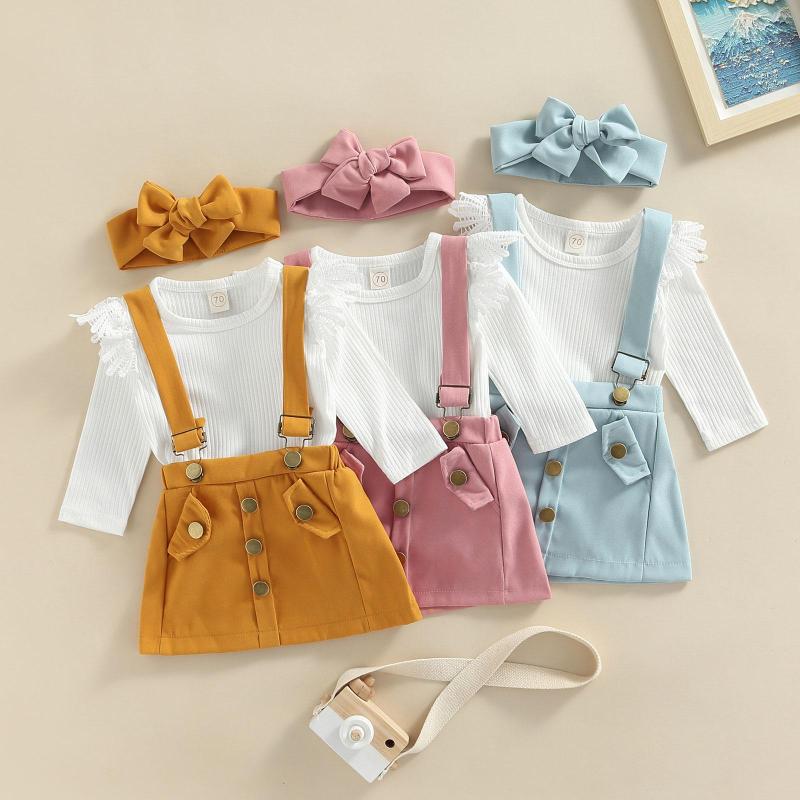 Clothing Sets Infant Baby Girls 3PCS Romper Suit Long Sleeve Plain Ribbed Snap Buckle Straps Suspender Short Skirt Headband, Pink
Clothing Sets Infant Baby Girls 3PCS Romper Suit Long Sleeve Plain Ribbed Snap Buckle Straps Suspender Short Skirt Headband, Pink