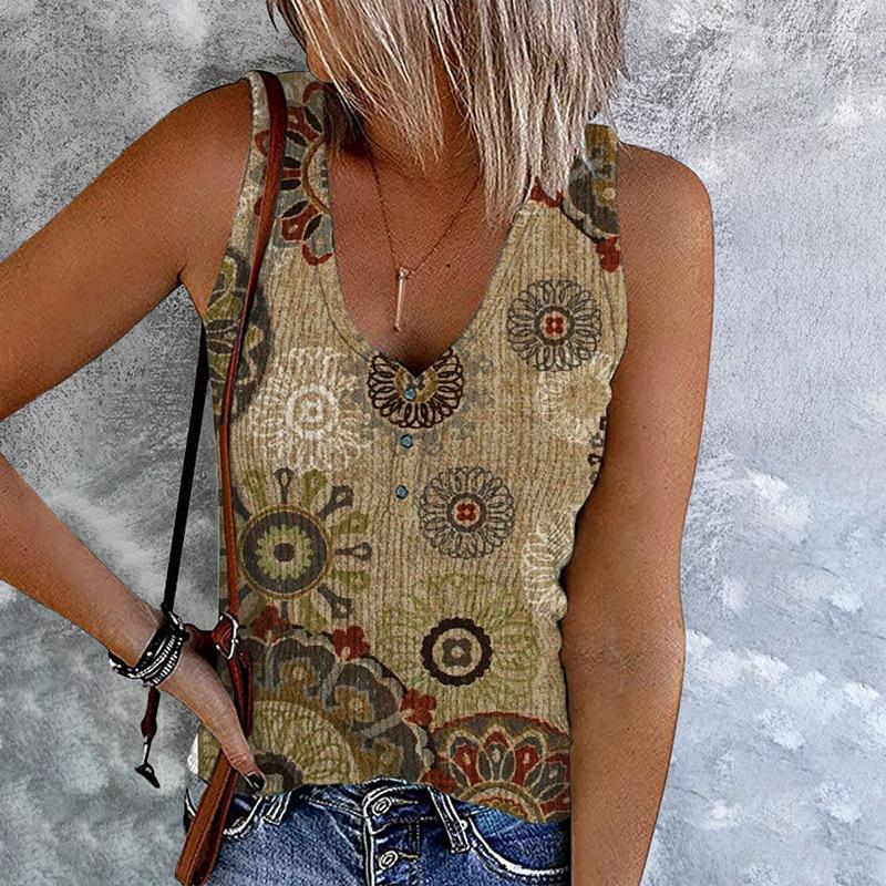 Women's Tanks Top Women Tees Casual Sleeveless Printed Patchwork V-Neck Sexy Vest Floral Print Tank 2023 Summer Street Clothing
Women's Tanks Top Women Tees Casual Sleeveless Printed Patchwork V-Neck Sexy Vest Floral Print Tank 2023 Summer Street Clothing