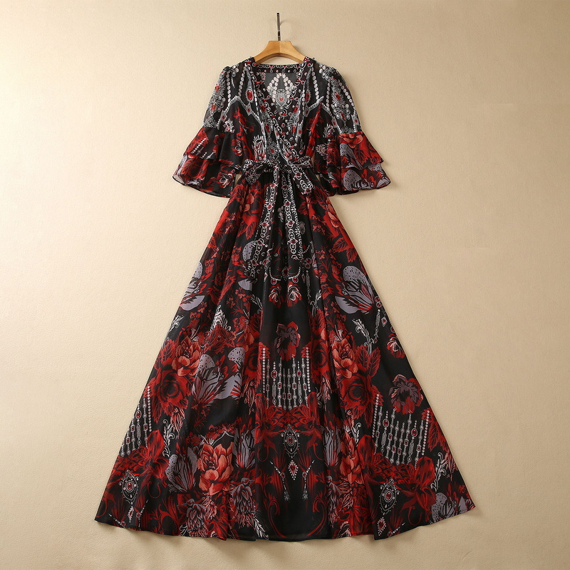 304 XXL 2023 Spring Flora Print Dress Crew Neck Short Sleeve V Neck Polyester Panelld DRess Luxury Fashion Prom Womens Clothes SH, Black
304 XXL 2023 Spring Flora Print Dress Crew Neck Short Sleeve V Neck Polyester Panelld DRess Luxury Fashion Prom Womens Clothes SH, Black