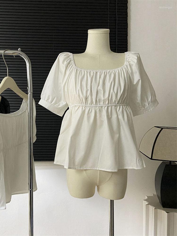 Women's Blouses Pleated Waist Square Collar Shirt Summer 2023 One-shoulder Puff Sleeve Short Top, Black
Women's Blouses Pleated Waist Square Collar Shirt Summer 2023 One-shoulder Puff Sleeve Short Top, Black