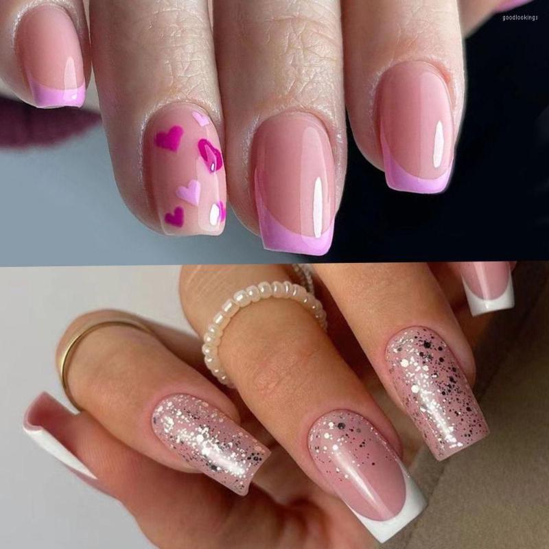 False Nails 24pcs Nail Tips DIY Fake Nials Press On French Long Square Pink Love Heart, Jp2526
False Nails 24pcs Nail Tips DIY Fake Nials Press On French Long Square Pink Love Heart, Jp2526