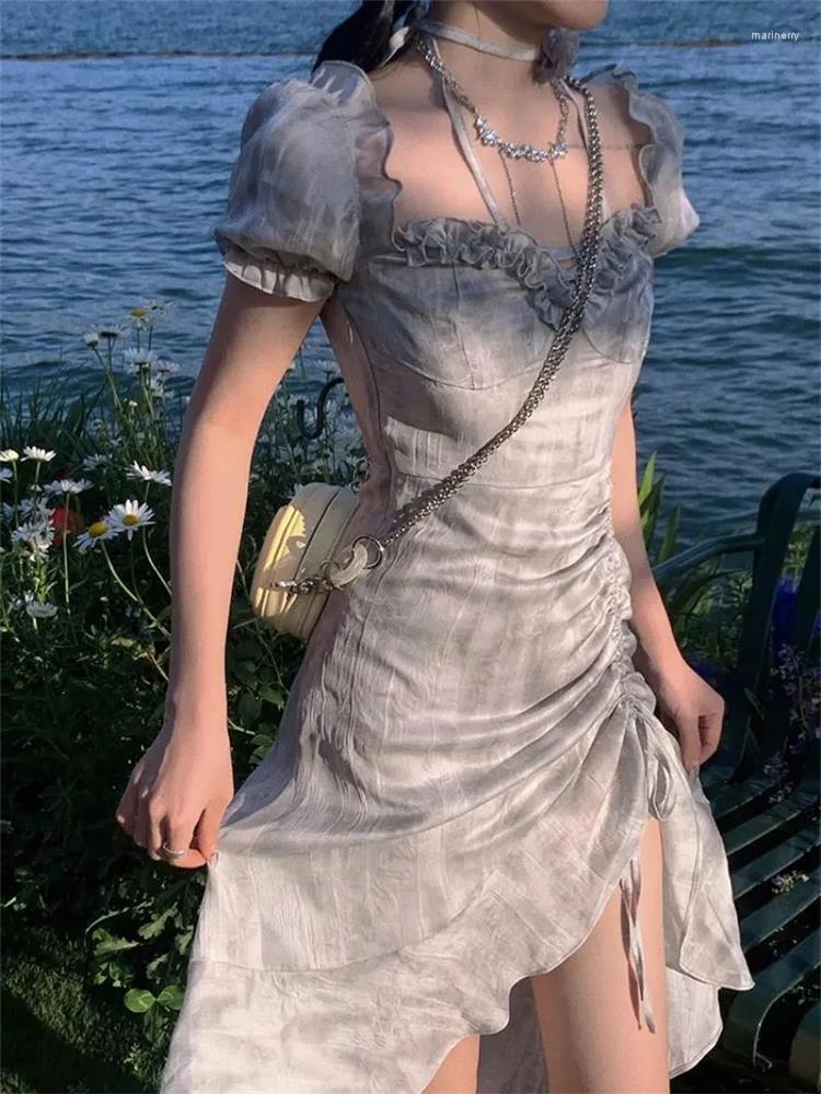 Party Dresses 2023 Summer Ink Drawstring Pleated Dress For Women' Vintage Ruffled Midlength, Picture color
Party Dresses 2023 Summer Ink Drawstring Pleated Dress For Women' Vintage Ruffled Midlength, Picture color