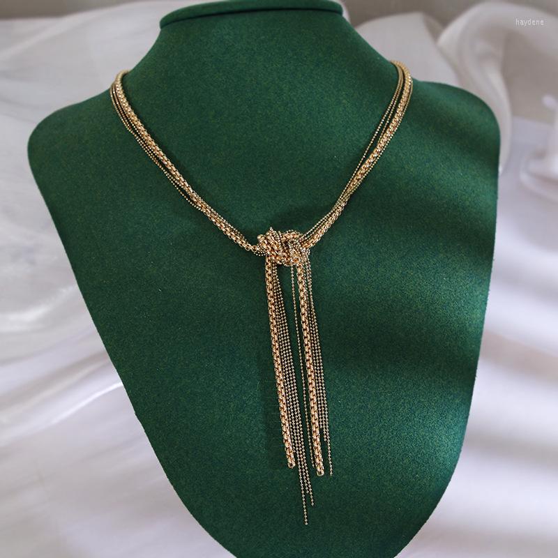 Chains Fashion Jewelry One Layer Chain Necklace Style Metal Knot Tassel Pendant For Women Female Party Gift
Chains Fashion Jewelry One Layer Chain Necklace Style Metal Knot Tassel Pendant For Women Female Party Gift