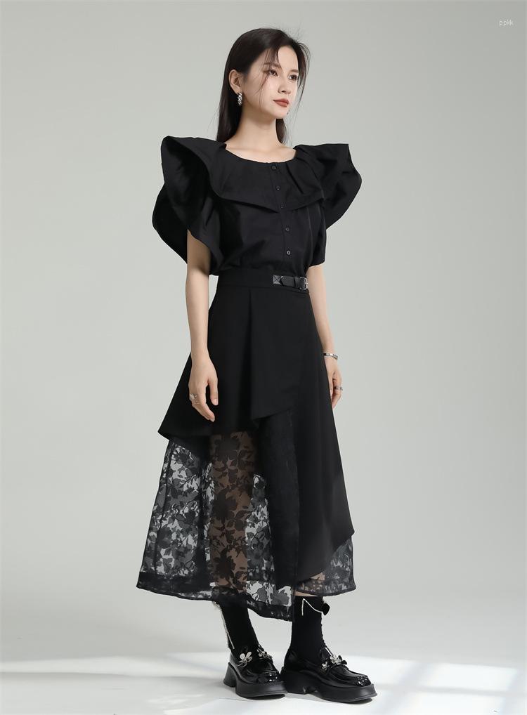 Skirts 2023 Latest Fashionable Chinese Irregular Spliced Mesh Half Skirt High Waist Personalized Summer Mid Length Dress Trendy People, Black
Skirts 2023 Latest Fashionable Chinese Irregular Spliced Mesh Half Skirt High Waist Personalized Summer Mid Length Dress Trendy People, Black