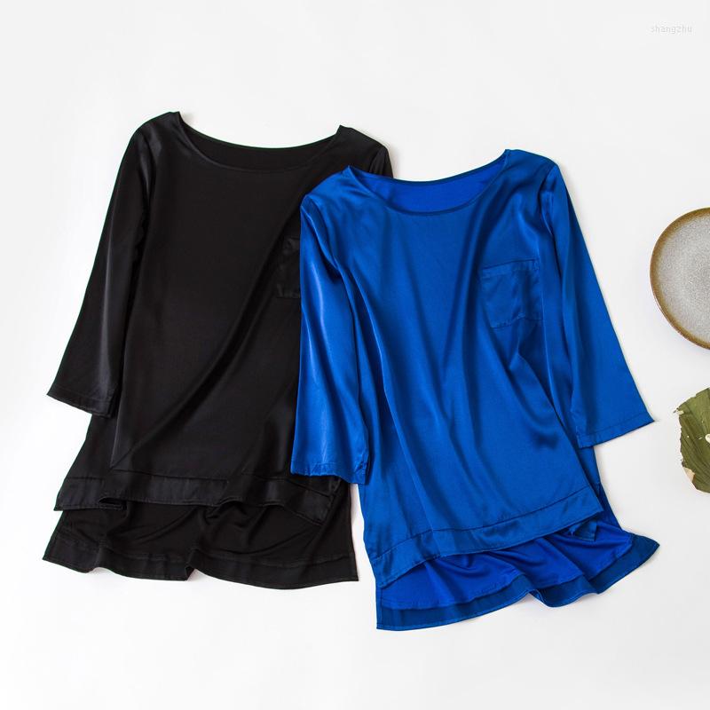 Women's Tanks Stain Silk Women Tee Shirt Mediumi Sleeve Vintage Blouse Summer Loose Pocket Shirts Breathable, Black
Women's Tanks Stain Silk Women Tee Shirt Mediumi Sleeve Vintage Blouse Summer Loose Pocket Shirts Breathable, Black