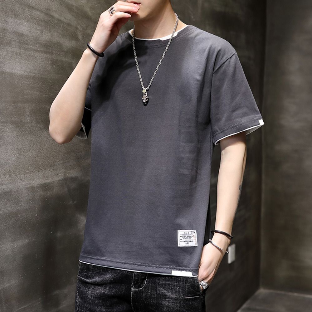 Men's T-Shirts Yellow T Shirt Men Trends Streetwear Solid Color Basic Casual T-shirts Men Tops Pure Cotton 230509