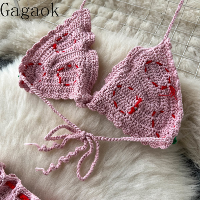 Two Piece Dress Gagaok Summer Travel Set Fashion Threedimensional Backless Flower Hanging Neck Vest Bodycon Skirt Suit 230509