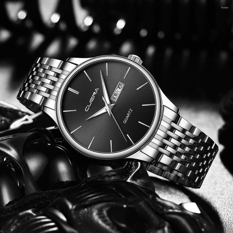 Wristwatches CUENA Fashion Casual Watch Men Full Steel Auto Date Water Resistant Calendar Quartz Relogio Masculino, Silver
Wristwatches CUENA Fashion Casual Watch Men Full Steel Auto Date Water Resistant Calendar Quartz Relogio Masculino, Silver