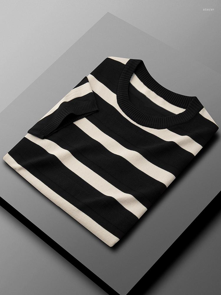 Men's T Shirts 2023 Spring Summer Men Classic Striped Knitting Men's Shirt Short-Sleeved High-Quality Casual Male Tee Tops T50, Black
Men's T Shirts 2023 Spring Summer Men Classic Striped Knitting Men's Shirt Short-Sleeved High-Quality Casual Male Tee Tops T50, Black