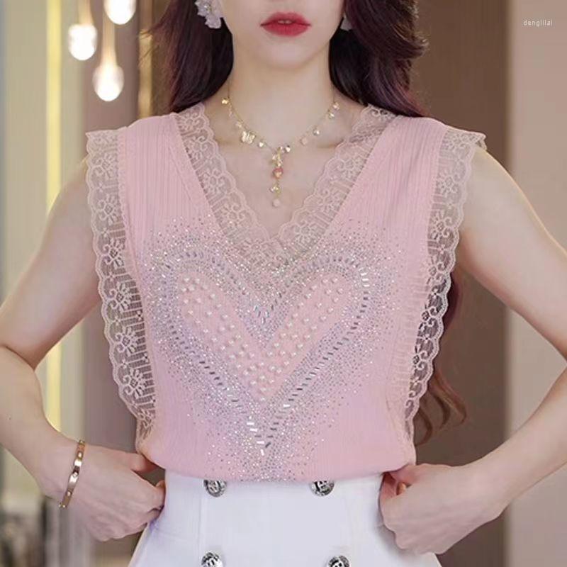 Women's Tanks 2023 Summer Pure Sexy Design Heart Shaped Nail Bead V-neck Drilling Sleeveless Lace Top Women, White
Women's Tanks 2023 Summer Pure Sexy Design Heart Shaped Nail Bead V-neck Drilling Sleeveless Lace Top Women, White