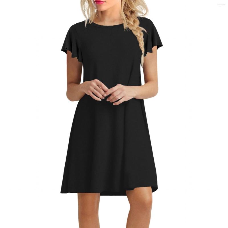 Casual Dresses Womens Summer 2023 Ruffle Short Sleeve Beach Tshirt Dress Round Neck Loose Swing Sundress With Pockets, Black
Casual Dresses Womens Summer 2023 Ruffle Short Sleeve Beach Tshirt Dress Round Neck Loose Swing Sundress With Pockets, Black