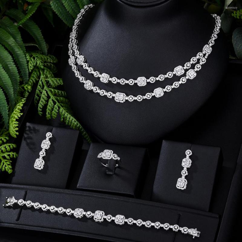 Necklace Earrings Set Siscathy Fashion Simple Bride Wedding Banquet Party Jewelry Women Luxury Double Layer Bracelet Accessory, Picture shown
Necklace Earrings Set Siscathy Fashion Simple Bride Wedding Banquet Party Jewelry Women Luxury Double Layer Bracelet Accessory, Picture shown