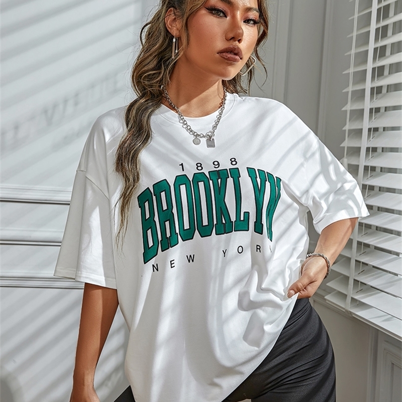Women' T-Shirt 1898 Brooklyn York Letter Drop Shoulder Priting Cotton Women T-Shirt Vintage Simple Clothes Female T Shirt High Quality 230508, Sky blue
Women' T-Shirt 1898 Brooklyn York Letter Drop Shoulder Priting Cotton Women T-Shirt Vintage Simple Clothes Female T Shirt High Quality 230508, Sky blue