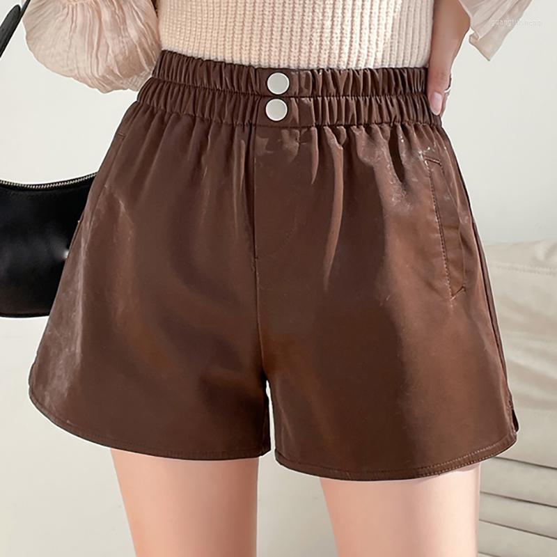 Women' Shorts PU Leather For Women Autumn Winter Solid Short Feminino Casual Elastic Waist A-line Pantalones Cortos De Mujer, Black
Women' Shorts PU Leather For Women Autumn Winter Solid Short Feminino Casual Elastic Waist A-line Pantalones Cortos De Mujer, Black