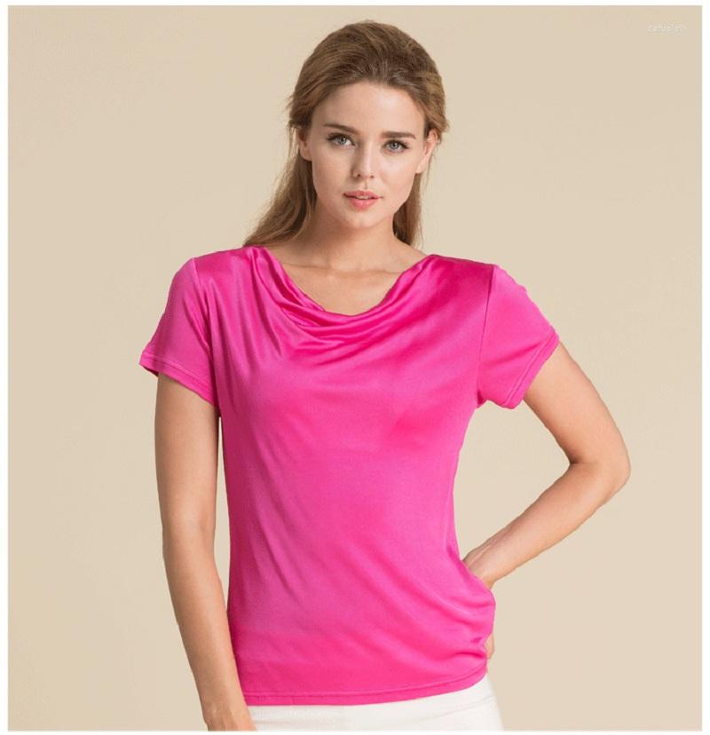 Women's T Shirts Summer Women Real Silk T-shirt Knitted Short Sleeve Comfortable Breathable Loose T-shirts Tops Tees1190, Rose red
Women's T Shirts Summer Women Real Silk T-shirt Knitted Short Sleeve Comfortable Breathable Loose T-shirts Tops Tees1190, Rose red