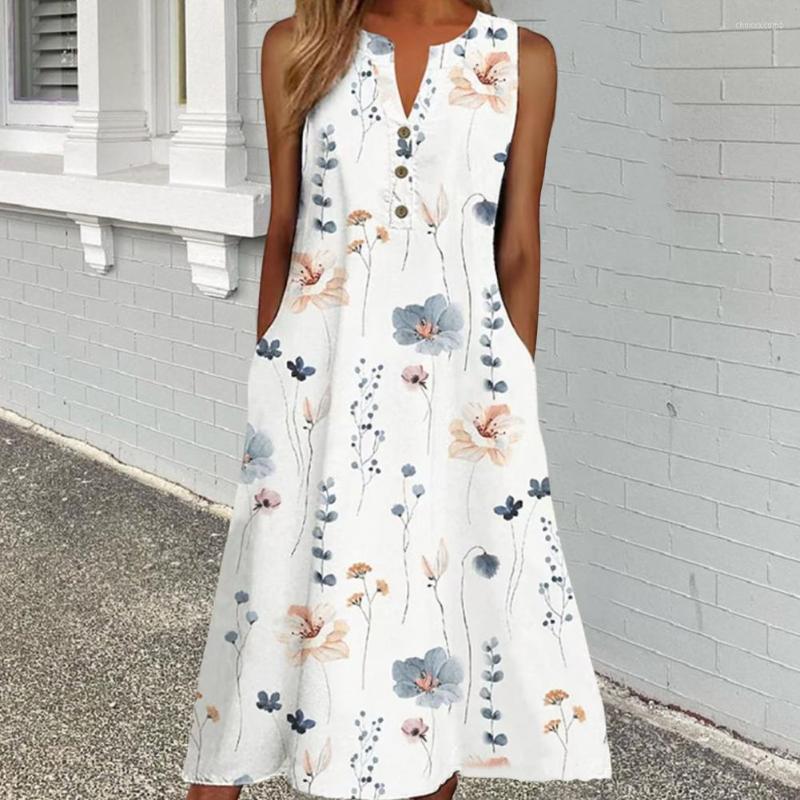 Casual Dresses Vest Dress V-neck Skin-touching Versatile Summer Printing A-Line Midi Streetwear, White
Casual Dresses Vest Dress V-neck Skin-touching Versatile Summer Printing A-Line Midi Streetwear, White