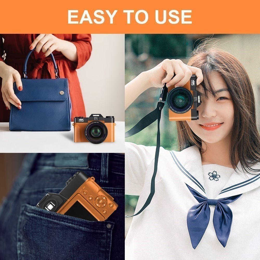 Digital Cameras Portable Digital Camera 4K 48MP Video Recording Camera WiFi 16x Zoom Slow Motion Timing 230509